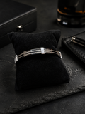 Multi-Strand Cable Wire Black & Silve Kada Men