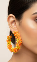 Citrus floral 3D statement hoop earrings