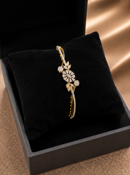 AD  floral cluster diamond kada bracelet
