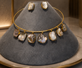 Artisanal Mother-of-Pearl Gold-Plated Hansli Choker & Earring Set