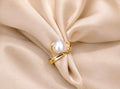 Vintage-style gold baroque pearl cocktail ring