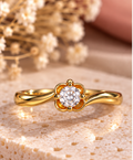 Elegant Blossom Solitaire Ring