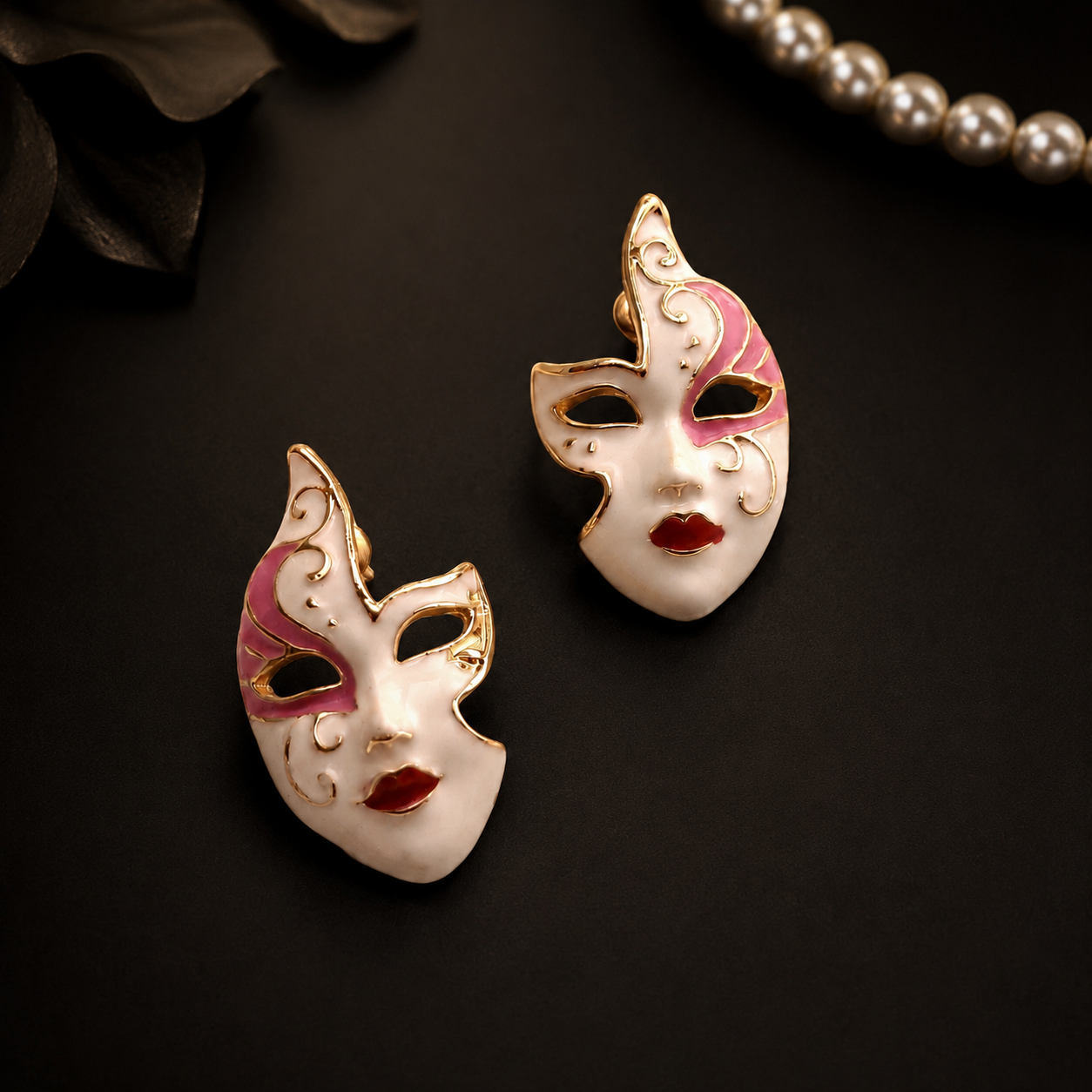 Venetian masquerade mask earrings