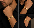 Elegant yellow gold Om men's bracelet