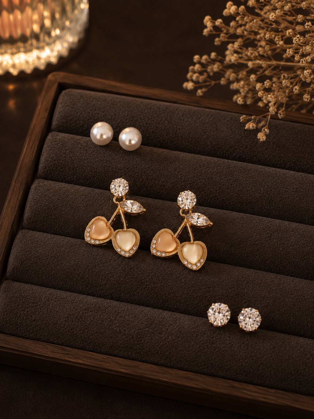 Fruity and elegant earring combo set