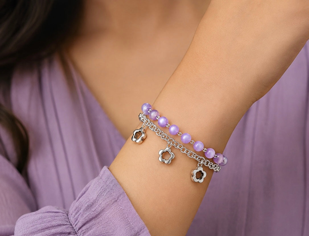 Whimsical multi-layered charm bracelet