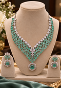 AD Mint Green Crystal necklace set