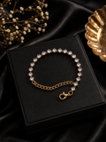 Gold-toned crystal tennis bracelet