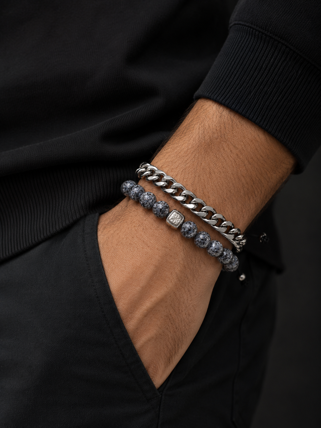 Two-piece curated bracelet stack