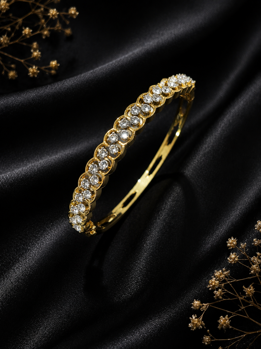 AD classic, elegant single-line tennis kada bracelet