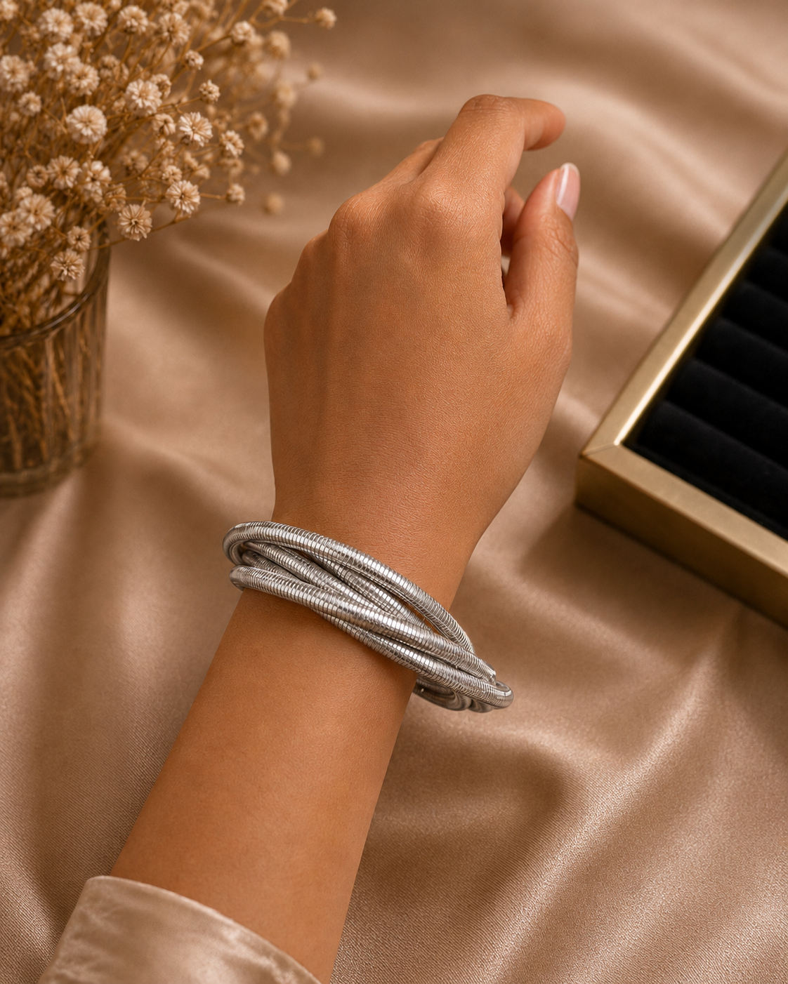 Multi-Layer Snake Chain Coiled Bracelet-cum-Necklace