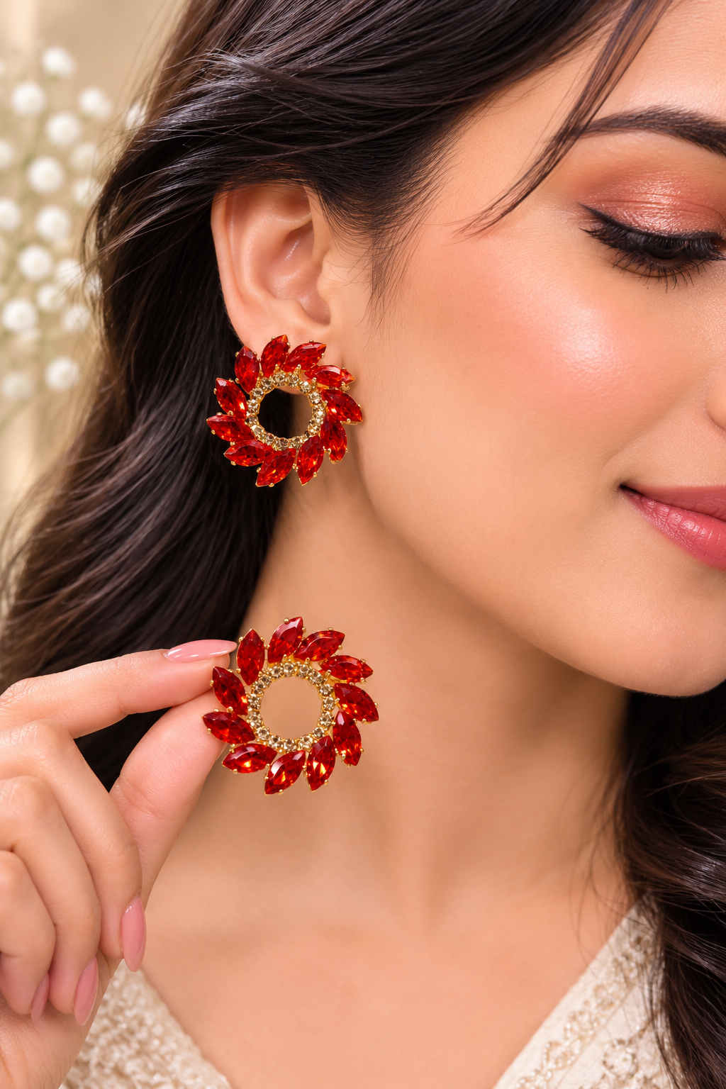 Striking crystal starburst stud earrings