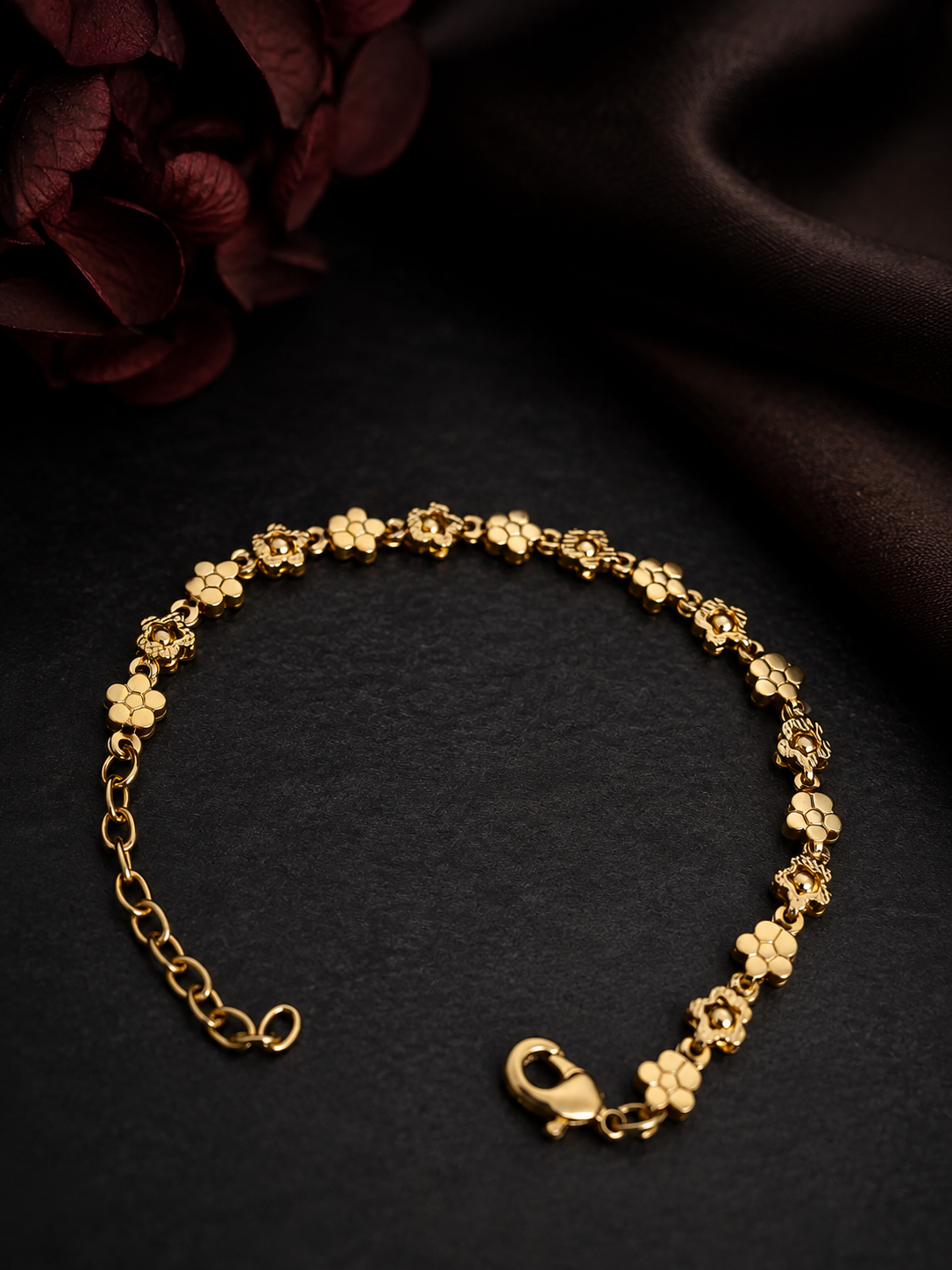 Textured charm multi-layer chain bracelet stack,