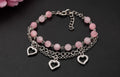 Romantic multi-layered charm bracelet