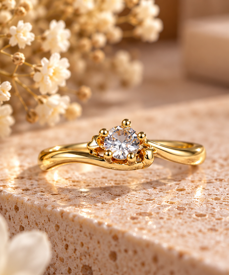 Imperial Crown Bypass Solitaire Ring