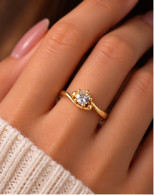 Imperial Crown Bypass Solitaire Ring