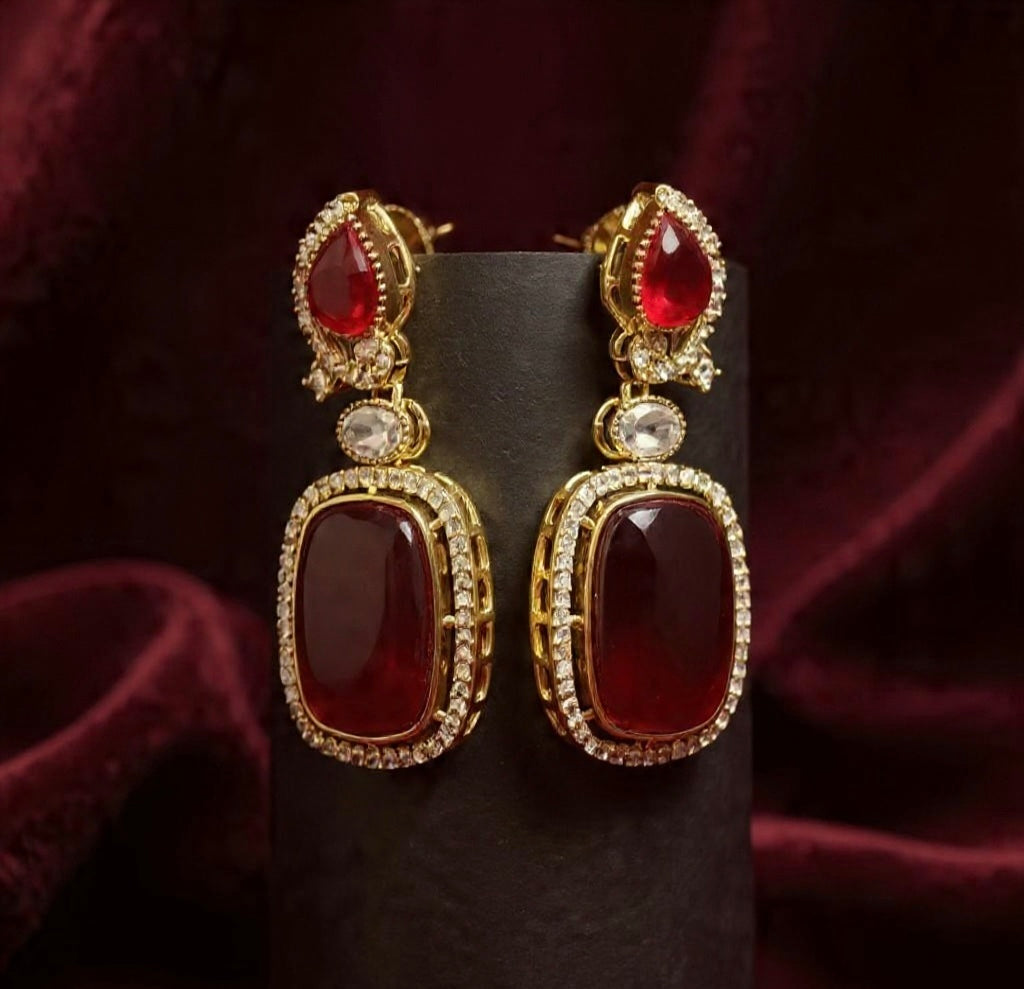AD Ruby Stone Earring