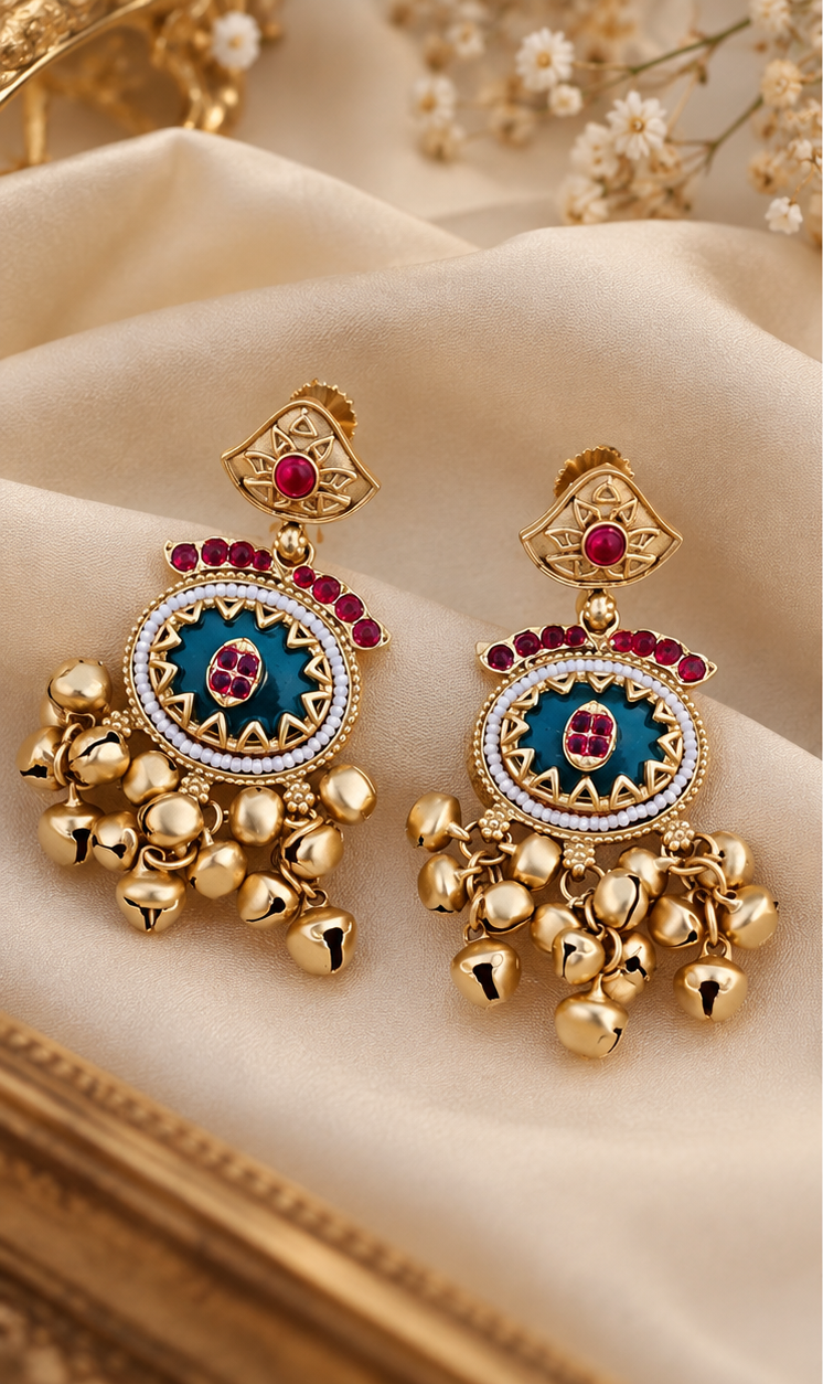 Traditional Indian statement earrings
