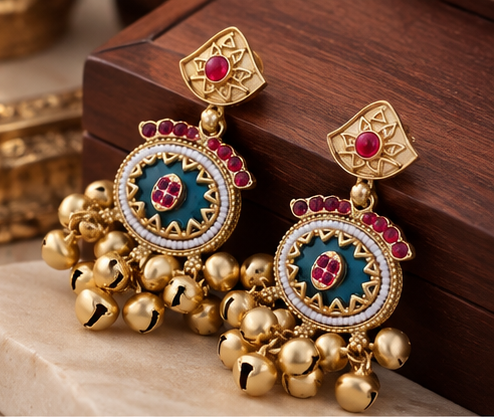 Traditional Indian statement earrings