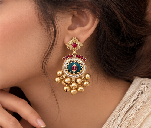 Traditional Indian statement earrings