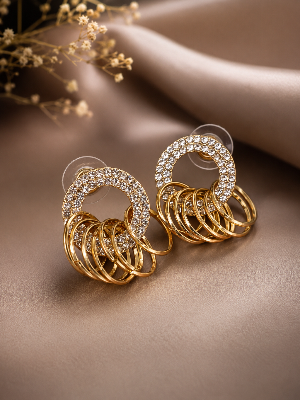 Tiered Gold Drop Earrings