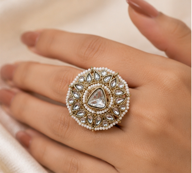 Imperial Trillion Heritage Pearl Cocktail Ring