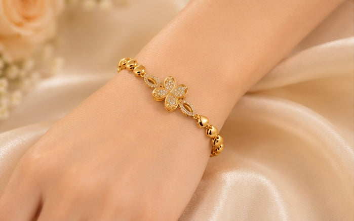 Exquisite gold-plated link bracelet