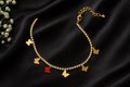 Whimsical gold-plated butterfly tennis charm bracelet