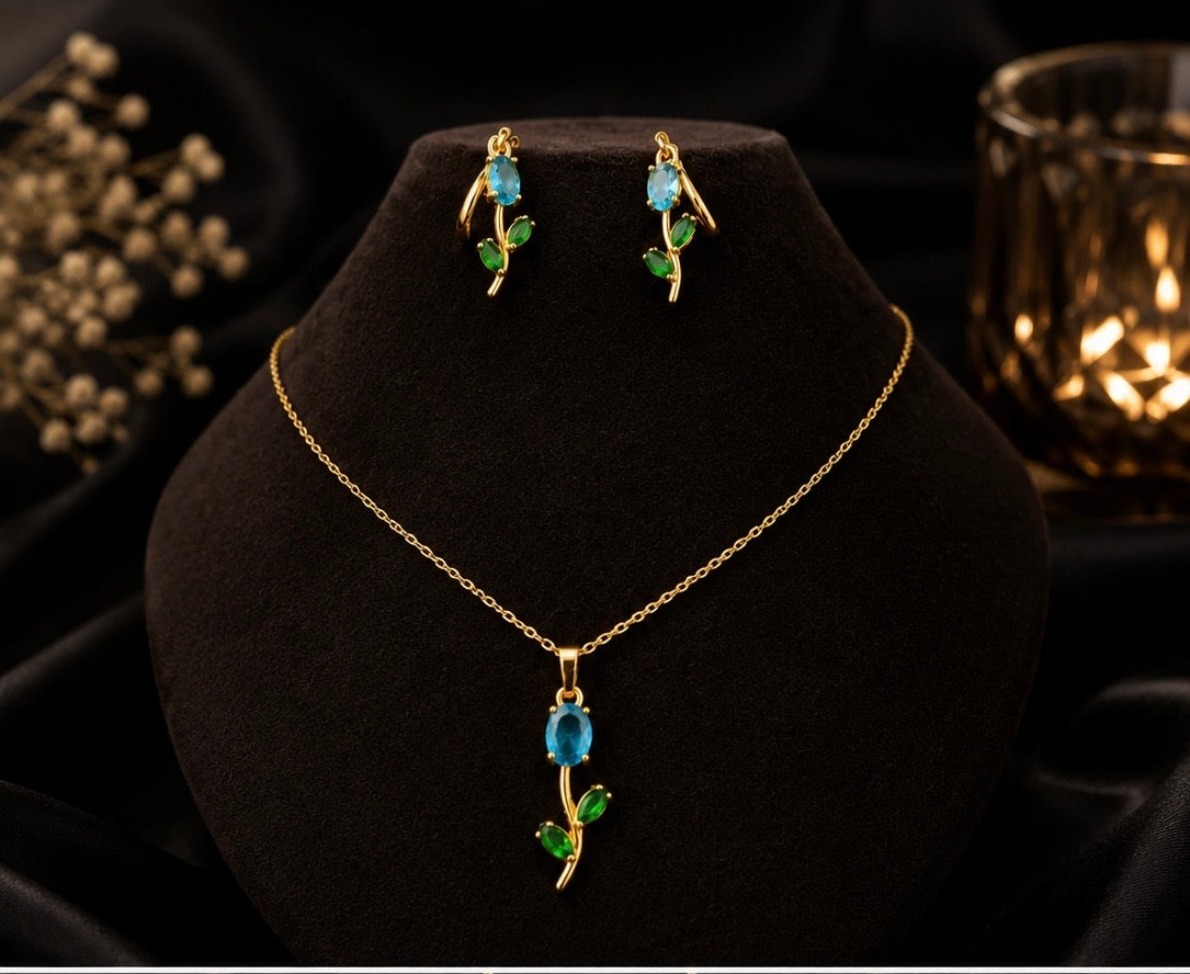 Tulip Floral jewelry set