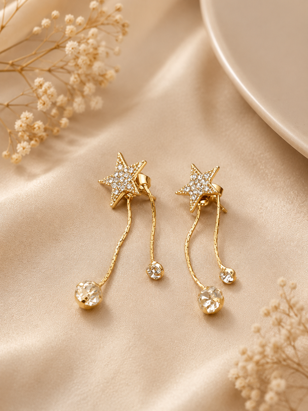 Celestial Star Dangle Drop Earrings