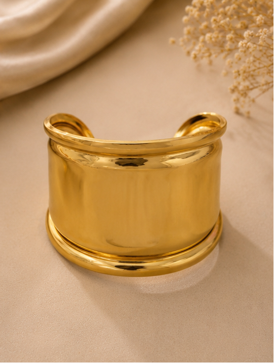 Chunky gold-tone wide statement cuff