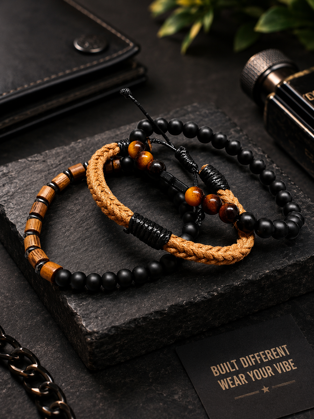 Men's Multi-Layer Earth Tone Bracelet Set