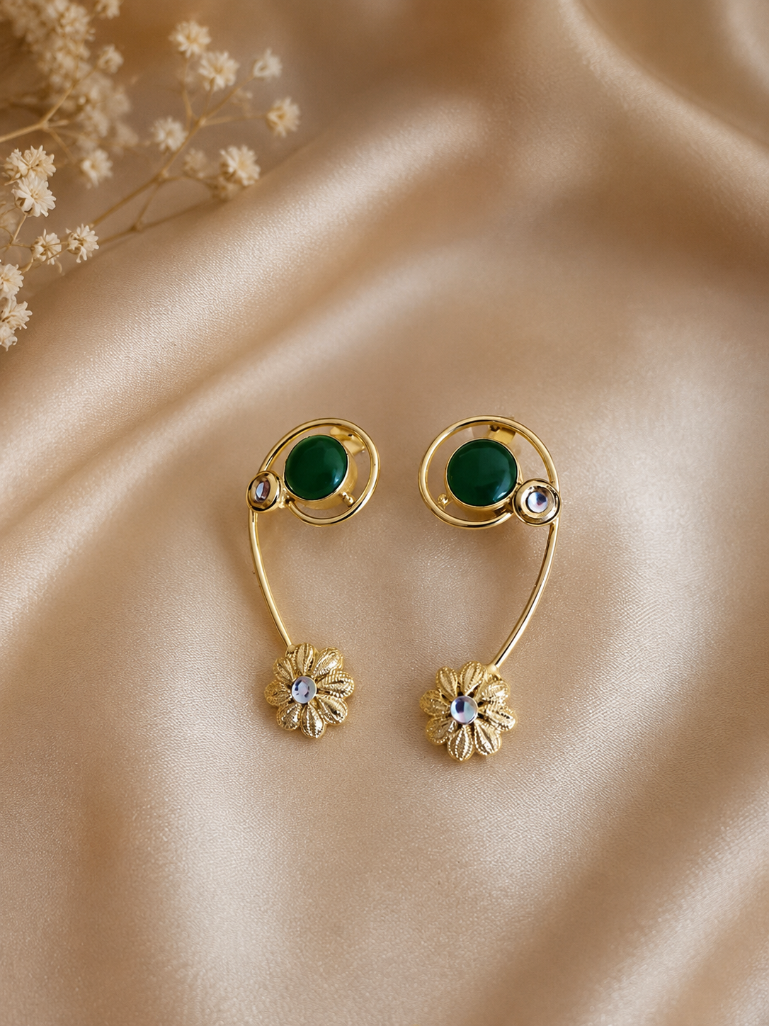 Abstract Geometric Floral Earring