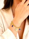 Aura Mystic Evil Eye Layered Gold Charm Bracelet