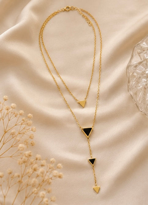 Elegant Double-Layer Multi-Heart Lariat Necklace