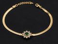 Floral bloom green snake chain bracelet