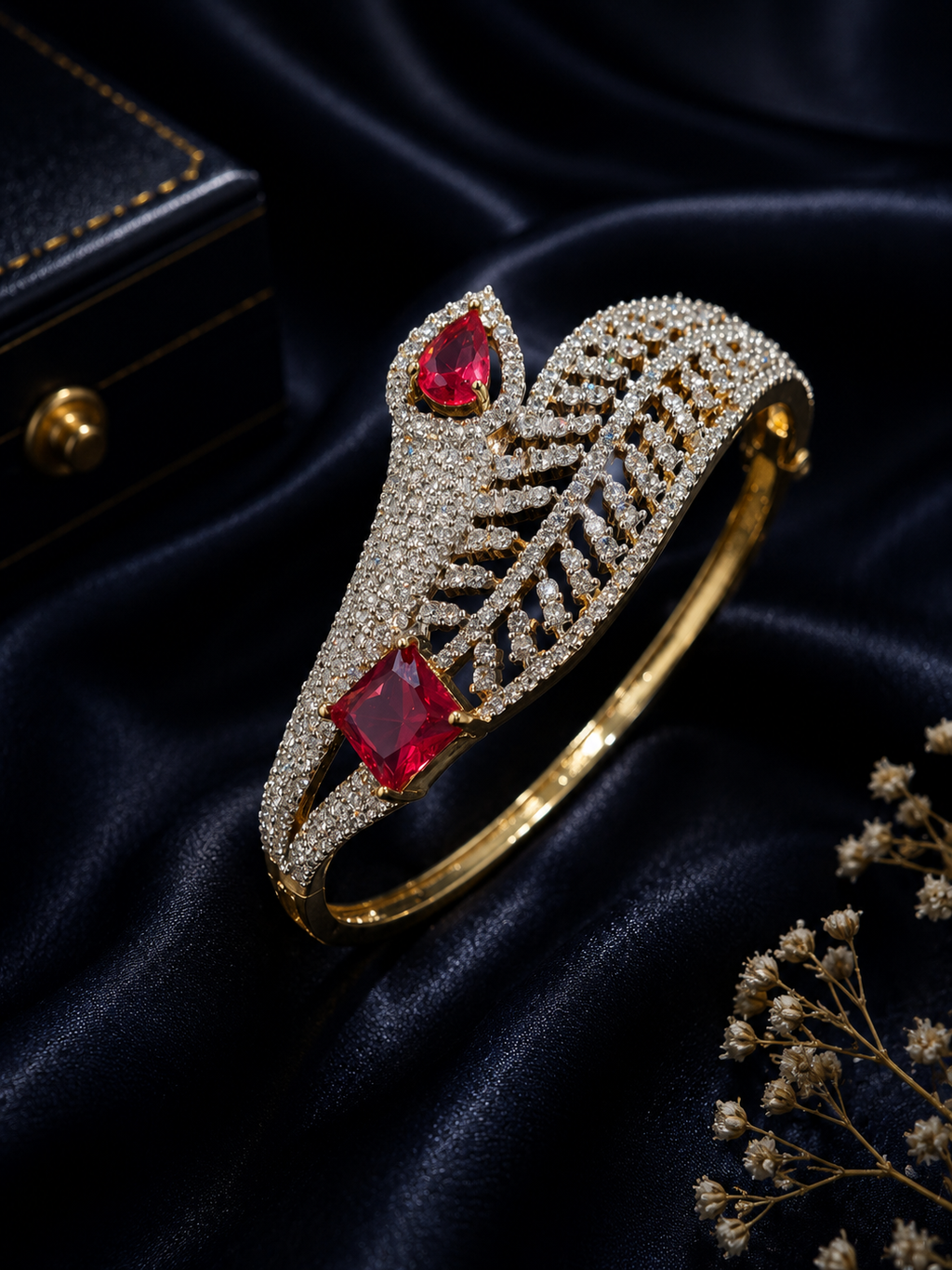 AD avant-garde designer branch-style openable kada bracelet
