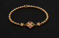 Gold-plated multi-gemstone bracelet