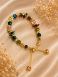 Multi-colored faceted crystal slider bracelet