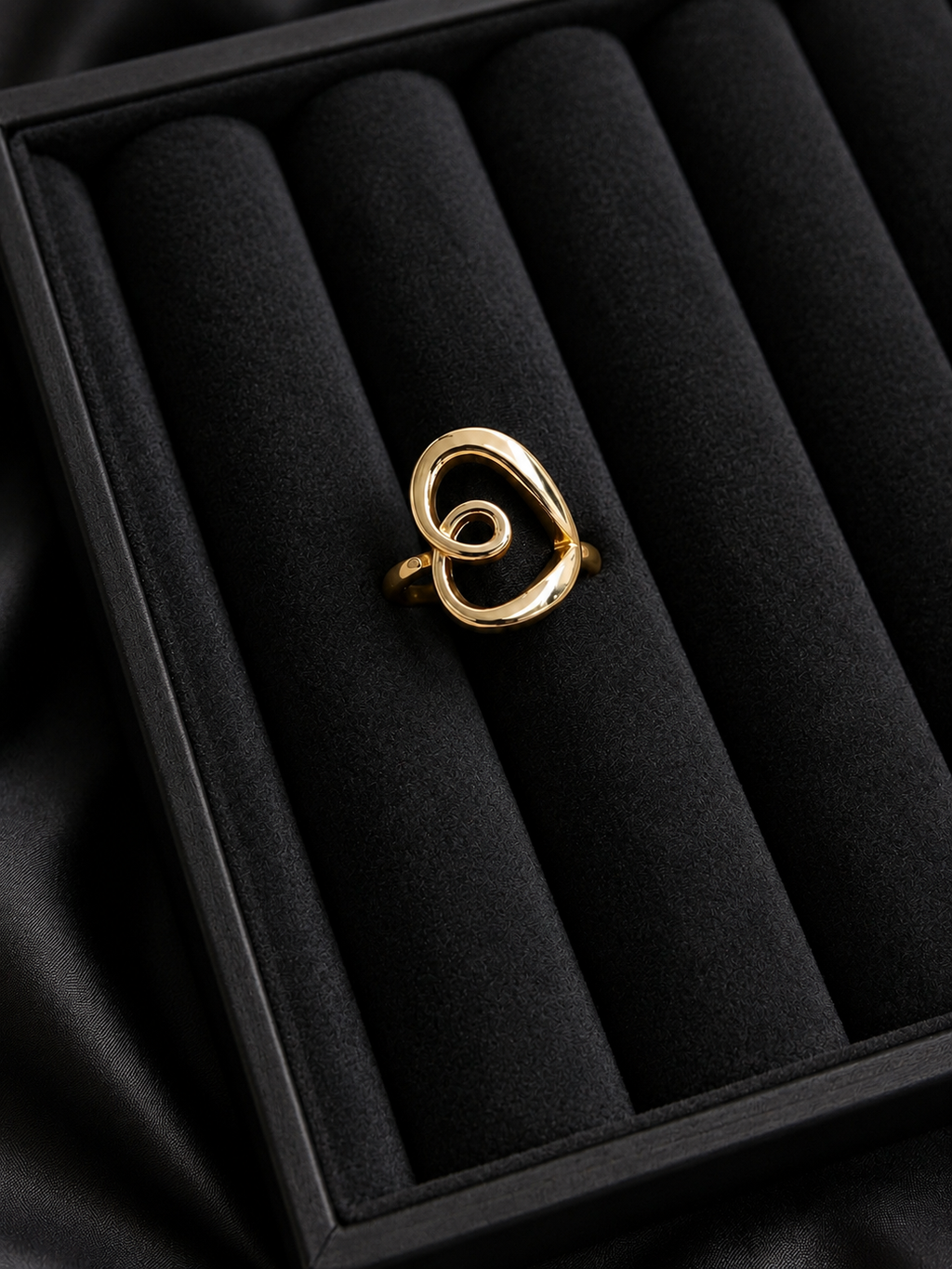 Toplive Gold Double Heart Ring