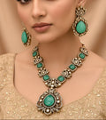 Antique Victorian Polki Kundan Stone Statement Necklace Set
