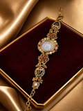 Traditional Floral Kashmiri Meenakari Kundan Heritage Bracelet Watch