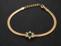 Star-lit emerald green snake chain bracelet
