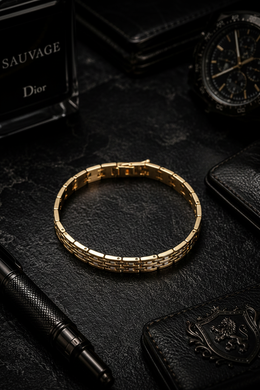 Multi-row rectangular link bracelet