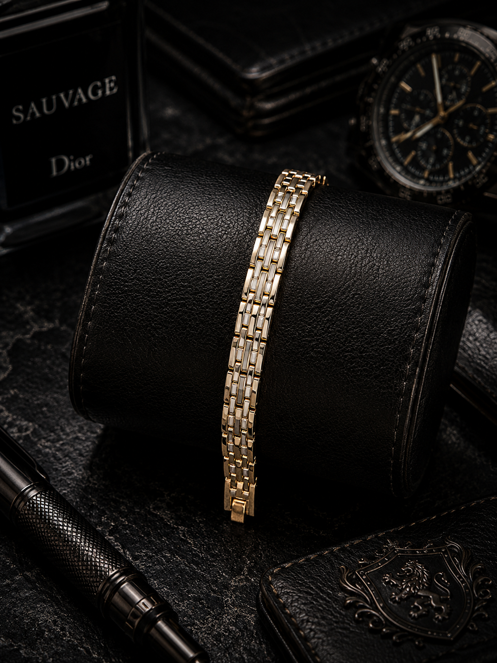Multi-row rectangular link bracelet