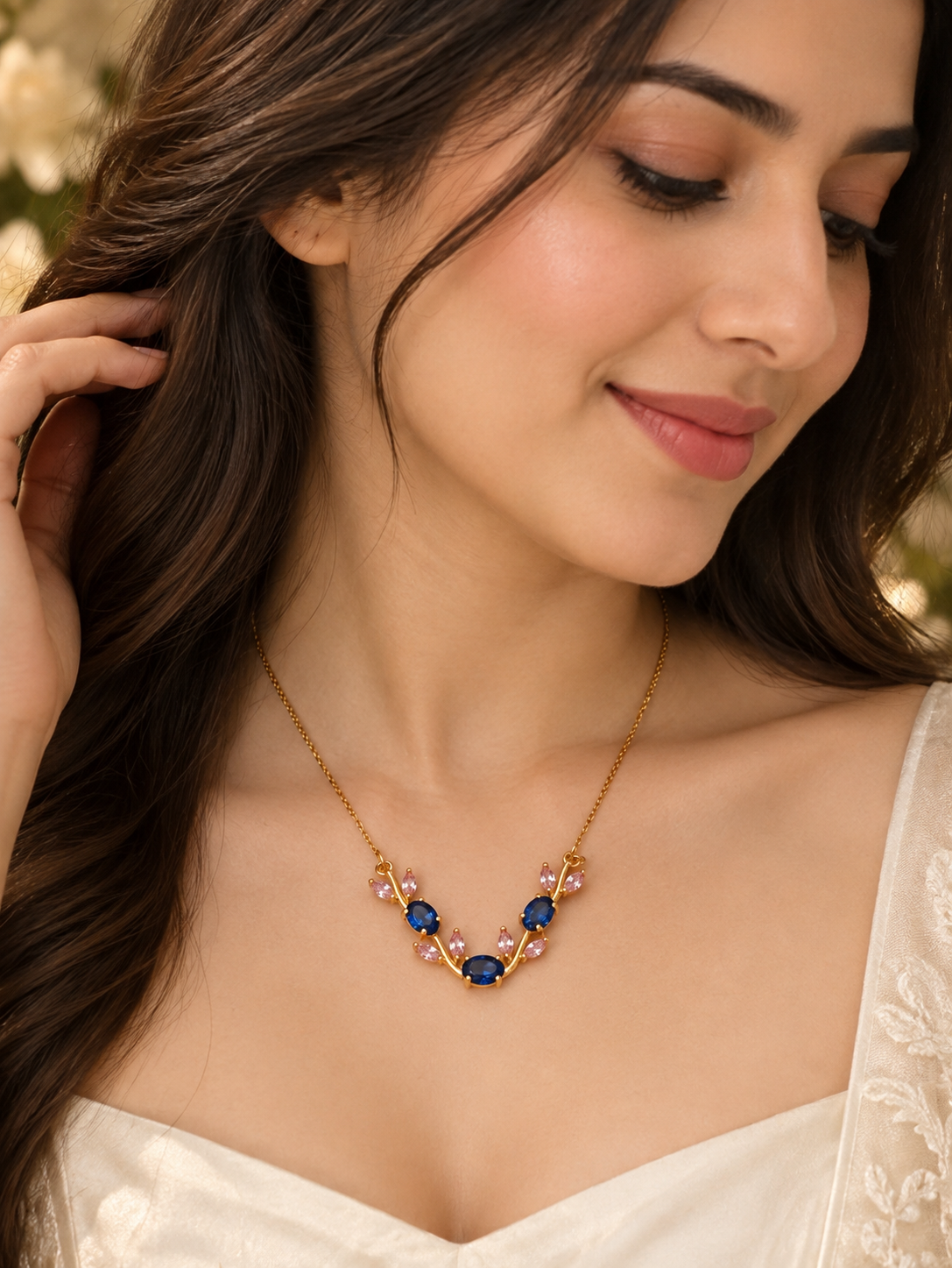 Tulip botanical statement necklace