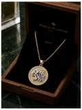 Two-Tone White Tiger Medallion Necklace
