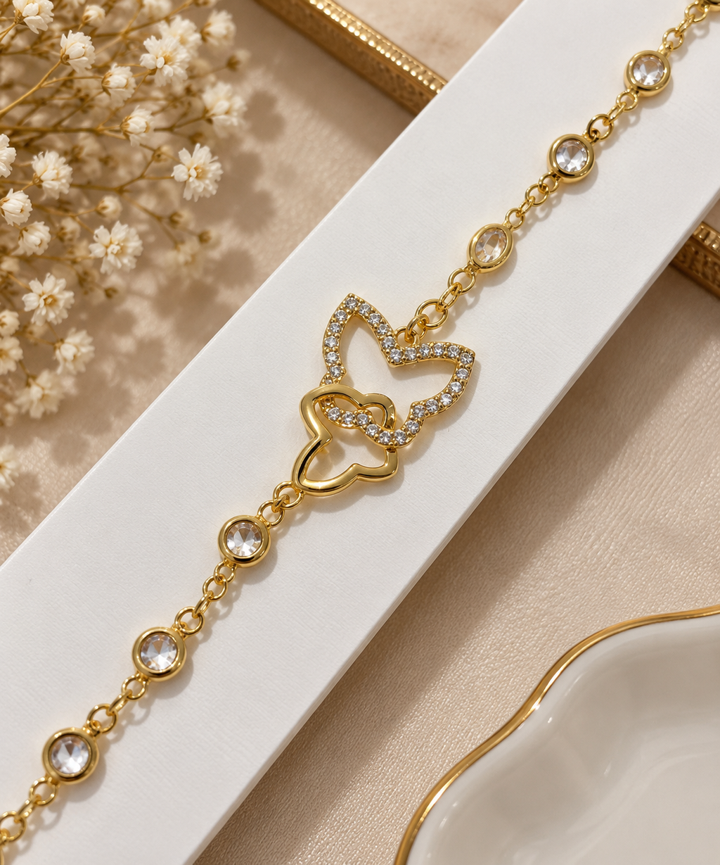Interlocking Butterfly Station Link Bracelet