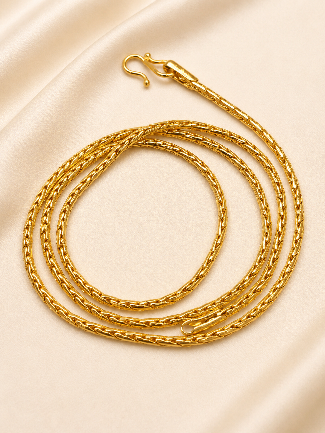 Traditional golden foxtail rope chain (22inch)