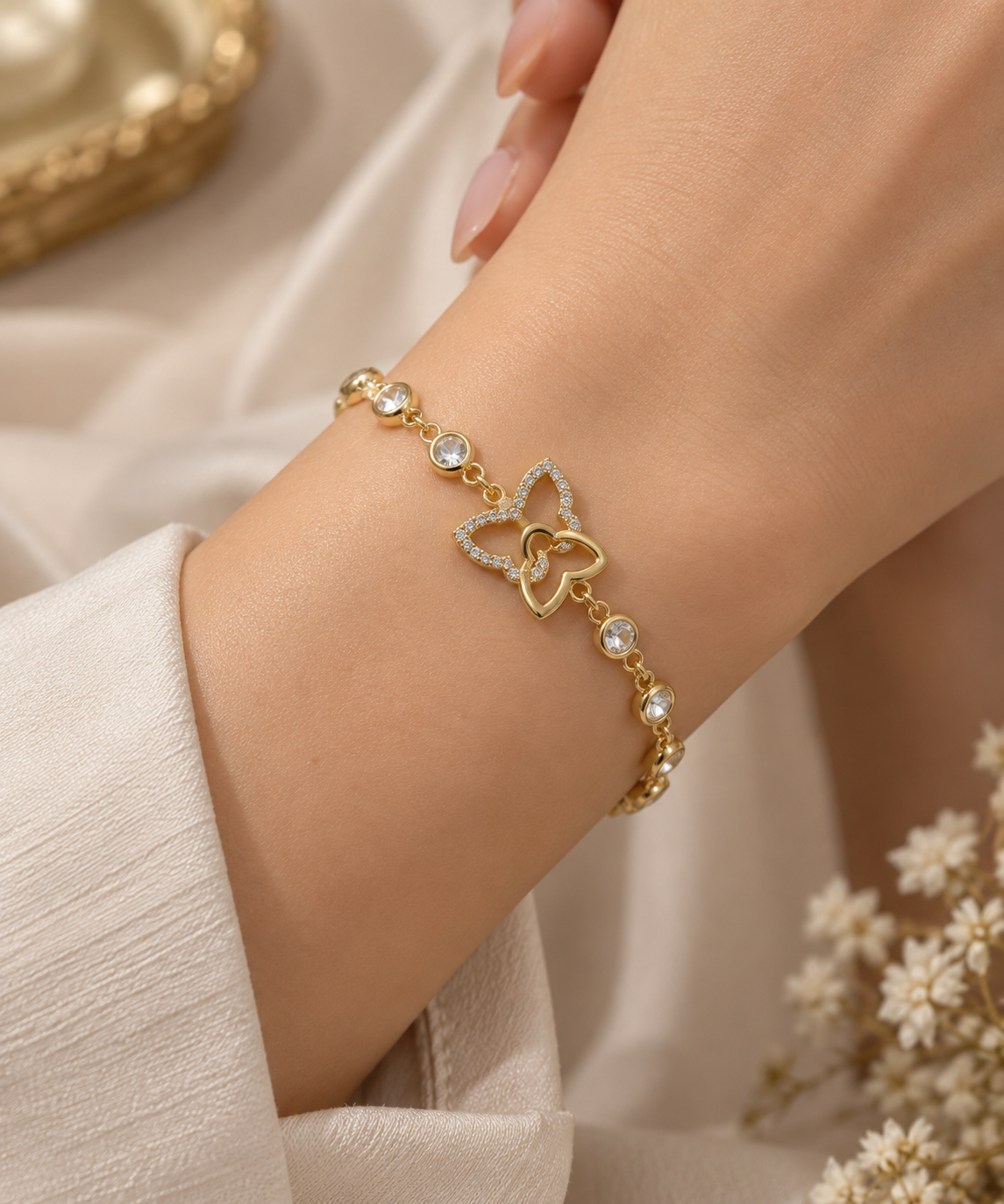 Interlocking Butterfly Station Link Bracelet